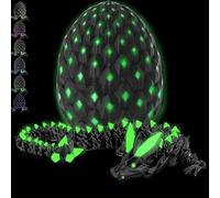 CWENDANER Uovo di drago a sorpresa con drago all'interno, giocattolo con stampa 3D, decorazione creativa, regalo per adulti e bambini (verde brillante)