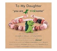 CWFPBA Braccialetto creativo con perline regolabile con dinosauro per figlio, nipote, primo giorno di scuola, rientro a scuola, ispirato a cartoni animati, carino, gioiello di protezione fortunato