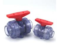 CWHHTVBI 1Pc I.D20~63mm Valvola a Sfera in PVC Trasparente Acquario Serbatoio di Pesce Raccordi for Tubi di irrigazione da Giardino Valvola a Sfera Adattatore for Tubo dell'Acqua(I.D32mm(DIN))