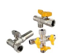 CWHHTVBI Interruttore for valvola in Rame DN15 Connettore for Lavatrice con derivazione for Tubo dell'Acqua a Tre Vie e Quattro Vie con connettore for Rubinetto della valvola(10)