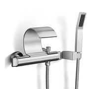 CWHHTVBI Set di rubinetti for Doccia da Bagno, Rubinetto for Vasca a Cascata, for Completamente in Rame con doccetta, Miscelatore for a Doppia manopola, galvanica