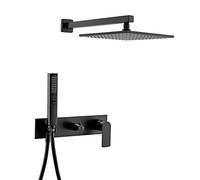 CWHHTVBI Sistema Doccia a Pioggia, Set Combinato Incasso Acqua Calda e Fredda Rubinetto a Parete con Soffione, a Mano, 10 Pollici(10inch)