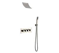 CWHHTVBI Sistema Doccia Spazzolato con Acqua Calda e Fredda Set Combinato da Incasso a Parete Rubinetto Multifunzione soffione a Cascata, a Mano