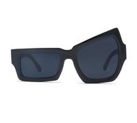 CWINAD Occhiali Divertenti Con Sopracciglia Alzate Su Un Lato Occhiali Da Sole Irregolari Occhiali Da Sole UV400 Per Uomo Donna,Nero