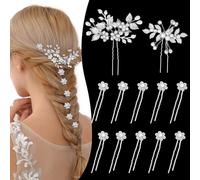 CWJCYTNSN 11 forcine per capelli da sposa per donne, con strass, pettine per capelli con perle e fiori, accessori per capelli per damigelle d'onore, balli studenteschi