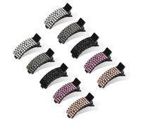 CWJCYTNSN Piccoli fermagli per capelli - 10 pezzi antiscivolo glitter piccoli fermagli per capelli con denti strass mini accessori per capelli per donne ragazze, colori misti