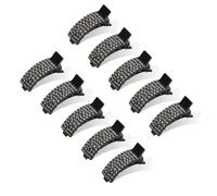 CWJCYTNSN Piccoli fermagli per capelli - 10 pezzi antiscivolo glitter piccoli fermagli per capelli con denti strass mini accessori per capelli per donne ragazze, nero pietra