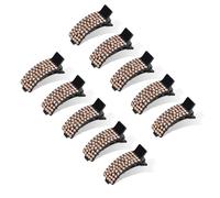 CWJCYTNSN Piccoli fermagli per capelli - 10 pezzi antiscivolo glitter piccoli fermagli per capelli con denti strass mini accessori per capelli per donne ragazze, oro rosa