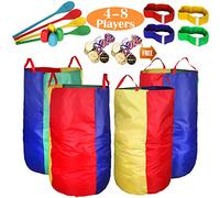 CWLAKON Giochi per Bambini Esterno, Sacchi per Saltare, Uova e cucchiai, 3 Giochi di Corse di Gambe, per Compleanno, Lancio Feste, per Famiglia
