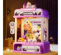 CWLAKON Macchina per artigli per bambini, mini distributore automatico di unicorni giocattoli con suono per ragazze dai 3 anni in su, dispenser di caramelle premio giochi arcade con mini giocattoli di
