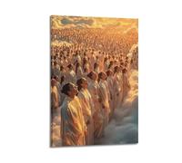 CWLLOG Stampe artistiche da parete su tela, poster artistico da parete con santi religiosi, in preghiera sulle nuvole, stile moderno, decorazione per soggiorno e camera da letto, 30 x 45 cm