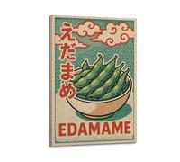 CWLLOG Stampe artistiche da parete su tela, poster artistico da parete in stile Ukiyo-e Ukiyo-e, ciotola edamame, decorazione moderna per soggiorno e camera da letto, 50 x 75 cm