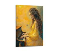 CWLLOG Stampe su tela da parete, poster per il tempo libero, pianoforte con farfalle, stile moderno, decorazione per soggiorno e camera da letto, 30 x 45 cm
