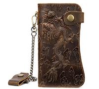 CWLPSL Borsa a Tracolla Casual in Pelle da Uomo con Catena in Ferro, Fibbia antifurto, Portafogli da Uomo, Porta Monete, Carta d'identità, Telefono (Colore: Cachi, Dimensioni: 10 * 2 * 19 cm)