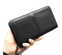 CWLPSL Borsa a Tracolla da Uomo in Pelle, Borsa a Tracolla da Uomo in Vera Pelle con Cerniera, Portafoglio da Uomo, Portamonete (Colore: Nero)