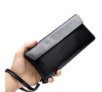 CWLPSL Borsa a Tracolla da Uomo in Pelle, Portafoglio da Uomo in Vera Pelle con Cerniera e Libretti degli assegni, Porta Carte di Credito (Colore: Nero, Dimensioni: 20,5 * 10 cm)