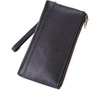 CWLPSL Borsa a Tracolla da Uomo, Porta Biglietti da Visita in Vera Pelle, Borsa Lunga da Uomo, Piccola Borsa Lunga, Portafoglio per Uomo, Organizer (Colore: Nero, Dimensioni: 21,5 * 11,5 * 3 cm)