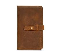 CWLPSL Fermasoldi, Pochette Fatta a Mano da Uomo, Portafoglio, Pochette, Borsa per passaporto retrò per Uomo, Organizer (Colore: Marrone, Dimensioni: 11 * 19 * 2 cm)