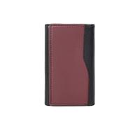 CWLPSL Portachiavi in Pelle da Uomo con Slot per Portafoglio Incorporato e Slot per Carte, Portachiavi Multifunzionale a Blocchi di Colore a Contrasto (A, 11,4 * 7,2 * 2,3 cm)