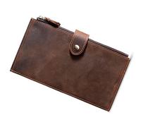 CWLPSL Portafoglio da Uomo Grande e Lungo in Pelle con Pochette, Porta Carte, Libretto degli assegni, Multi-Organizer, con Cerniera