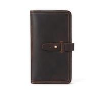 CWLPSL Portafoglio da Uomo in Pelle di Vacchetta alla Moda, con fermasoldi retrò Casual da Uomo, Regalo Preferito per Uomo (Colore: A, Dimensioni: 19 * 11 * 2 cm)