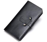 CWLPSL Portafoglio da Uomo Lungo in Pelle con Pochette, Borsa da Viaggio, Porta Carte di Credito (Colore: Nero, Dimensioni: 16,5 * 1,5 * 8,5 cm)