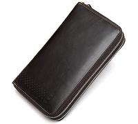 CWLPSL Portafoglio da Uomo, Pochette, Borsa a Mano, Portafoglio Lungo, Portafoglio da Uomo in Pelle, Morbido e Resistente, Portafoglio da Viaggio con Finestra per Documenti d'identità, per Uomo