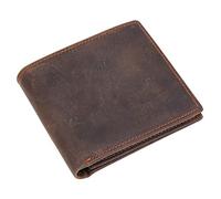 CWLPSL Portafoglio da Uomo retrò da Lavoro Portafoglio Multi-Carta Portafoglio Orizzontale da Uomo a Due Pieghe (B, 9,7 * 11 cm)