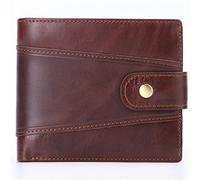 CWLPSL Portafoglio in Pelle Cerata da Uomo, retrò, Primo Strato, Multi-Card, Pochette, Regalo per Padre, Figlio e Marito (Colore: Nero, Dimensioni: 12 * 10 * 2,5 cm)