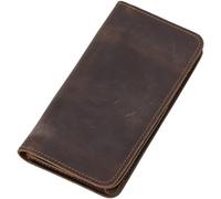 CWLPSL Portafoglio Lungo da Uomo Fatto a Mano, retrò, con Pochette Multi-Carta, Grande capacità, Portafoglio da Lavoro (Colore: D, Dimensioni: 17 * 9 * 2 cm)