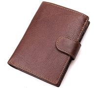 CWLPSL Portafoglio per Uomo - Portafoglio Elegante a Tre Ante in Vera Pelle con Blocco RFID e 2 finestre per Documenti (Colore: Marrone)