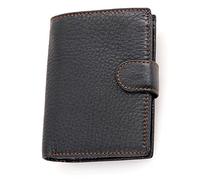 CWLPSL Portafoglio per Uomo - Portafoglio Elegante a Tre Ante in Vera Pelle con Blocco RFID e 2 finestre per Documenti (Colore: Marrone)