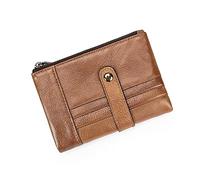 CWLPSL Portafoglio retrò da Uomo, Portafoglio Corto, Porta Carte con Cerniera, Porta patente, Porta Monete Multi-Carta (A, 13 * 10 cm)