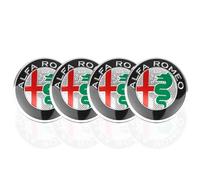 CWMLB Confezione da 4 Coprimozzi Ruota per Alfa Romeo Stelvio 2022-56mm,Coprimozzi Auto Adesivo Copricerchio Copertura Centrale Ruota Auto Adesivo Badge,BlackB