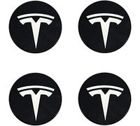 CWMLB Confezione da 4 Coprimozzi Ruota per Tesla Model 3 Highland 2024 65MM,Coprimozzi Auto Adesivo Copricerchio Copertura Centrale Ruota Auto Adesivo Badge,BlackB