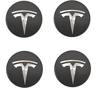 CWMLB Confezione da 4 Coprimozzi Ruota per Tesla Model 3 Highland 2024 65MM,Coprimozzi Auto Adesivo Copricerchio Copertura Centrale Ruota Auto Adesivo Badge,BlackC
