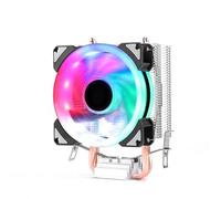 CWONCONGOIN Radiatore CPU a Doppio Tubo di Rame per Computer Desktop Ventola Singola a 3 Pin con Luce Colorata Super silenziosa Ventola Singola a 2 Tubi con Luce Colorata a 3 Pin