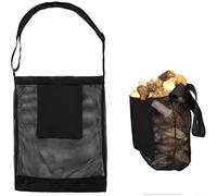 CWOQOCW Borsa a rete per raccogliere la frutta, borsa per il foraggiamento dei funghi, con tracolla regolabile, sacco per la raccolta del raccolto, per giardino, frutteto, fattoria, 2 confezioni (nero