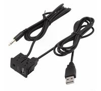 CWOQOCW Cavo di prolunga AUX con porta USB da 35 mm per Toyota per cruscotto, adattatore interfaccia audio auto con ingresso USB e AUX, nero