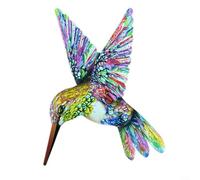 CWOQOCW Decorazione artistica da parete in metallo 3D a forma di colibrì, per interni ed esterni, scultura a forma di uccello, ornamento da appendere per giardino, patio, portico, recinto, soggiorno