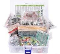 CWOQOCW Kit completo di componenti elettronici da 1818 pezzi, con resistori a condensatore monolitici, diodi LED, scheda PCB, per appassionati di fai da te, diverse selezioni