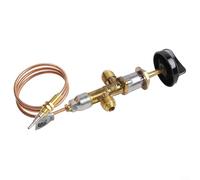 CWOQOCW Kit valvola di controllo di sicurezza con manopola valvola in ottone termocoppia filo 3/8 pollici torcia ingresso uscita per camino gas grill sistema di controllo temperatura fuoco