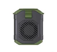 CWOQOCW Mini ventilatore portatile da appendere al collo con clip in vita, ricaricabile, con 5 impostazioni di velocità, display batteria di tipo C, per escursionismo, lavoro, campeggio (verde)