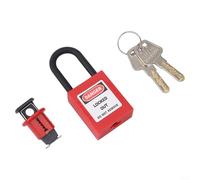 CWOQOCW Miniatura interruttore Lockout, MCB Lock Off Kit per la sicurezza elettrica, lucchetto in nylon rosso con 2 chiavi per manutenzione industriale di fabbrica, adatta distanza tra i fori ≥ 13 mm