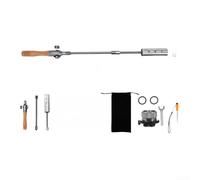 CWOQOCW Outdoor Cooking Torcia pieghevole carbone Starter con manico in faggio 4700 BTU fiamma ad alta potenza fuoco accendio (tre stadi - argento)