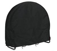 CWOQOCW Portalegna per legna da ardere con copertura impermeabile, 101,2 cm, rotondo, anello di stoccaggio, scudo con tessuto Oxford, nero