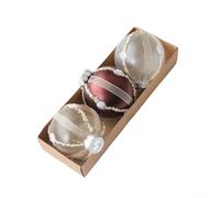 CWOQOCW Set di 3 palline di Natale opache da 8 cm, con paillettes rosa e zucca dorata, ornamenti in plastica per decorazioni natalizie per albero e decorazioni per la casa delle vacanze (A)