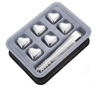 CWOQOCW Set di cubetti di ghiaccio riutilizzabili in acciaio inox a forma | Acciaio 304, design a forma di cuore, riutilizzabile infinite volte, nessuna diluizione dell'acqua, mantiene le bevande