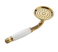 CWOQOCW Soffione doccia a mano in acciaio inox a risparmio idrico, funzione pioggia, oro antico, cromato, nero (oro)