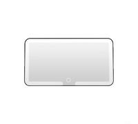 CWOQOCW Specchio per il trucco per auto con luce a LED, 3 temperature, interruttore touch per interni, compatto, bianco, nero, ABS (nero)